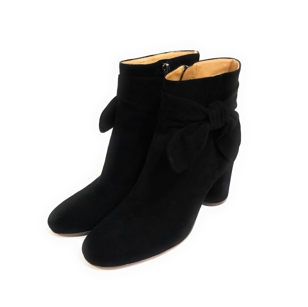 MADEWELL The Esme Black Suede Bow Booties Size 7.5 - Picture 9 of 13